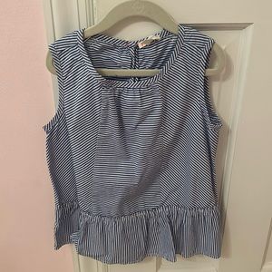 Jcrew Crewcuts Blue and White striped tank top